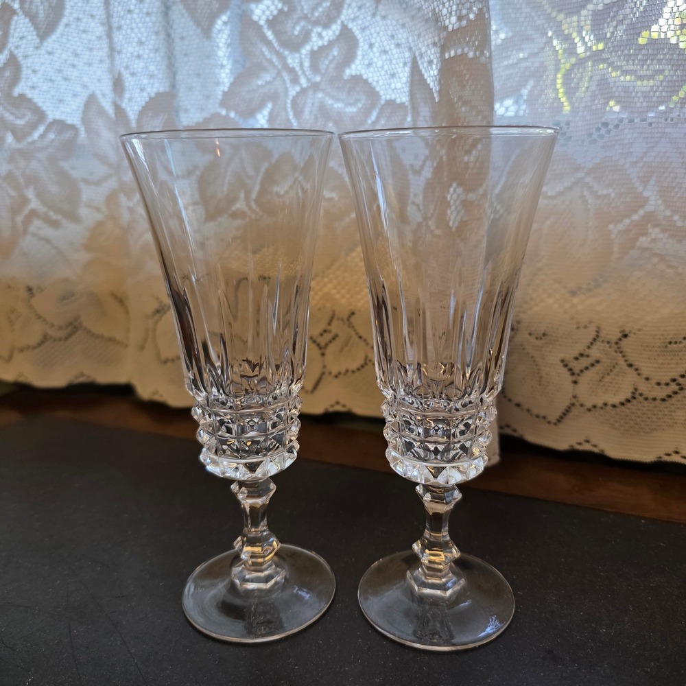 W.M. Dalton Parfait Sour Glasses Set of 2 Clear Verite French Lead Crystal 6.5in